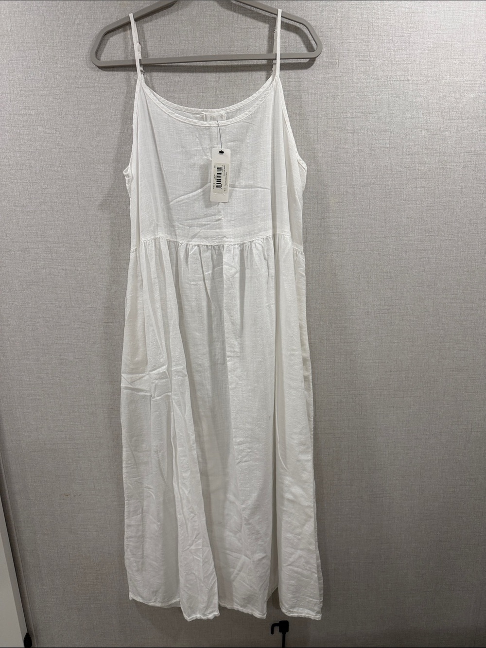 White Sleeveless Maxi Dress with Spaghetti Straps